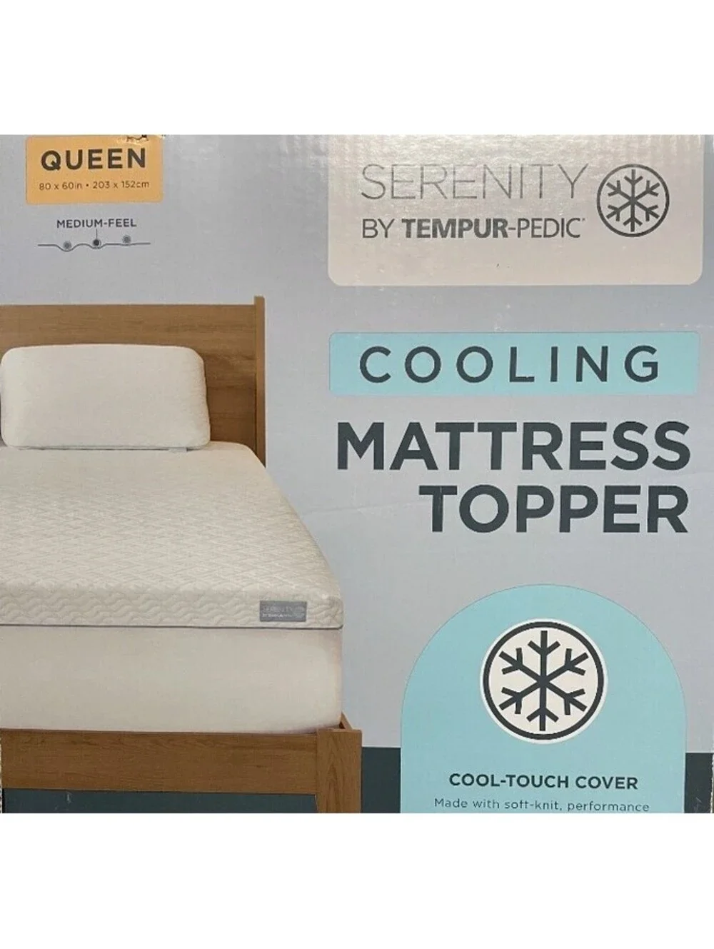 Serenity Tempur-Pedic Cooling Memory Foam Mattress Topper Queen